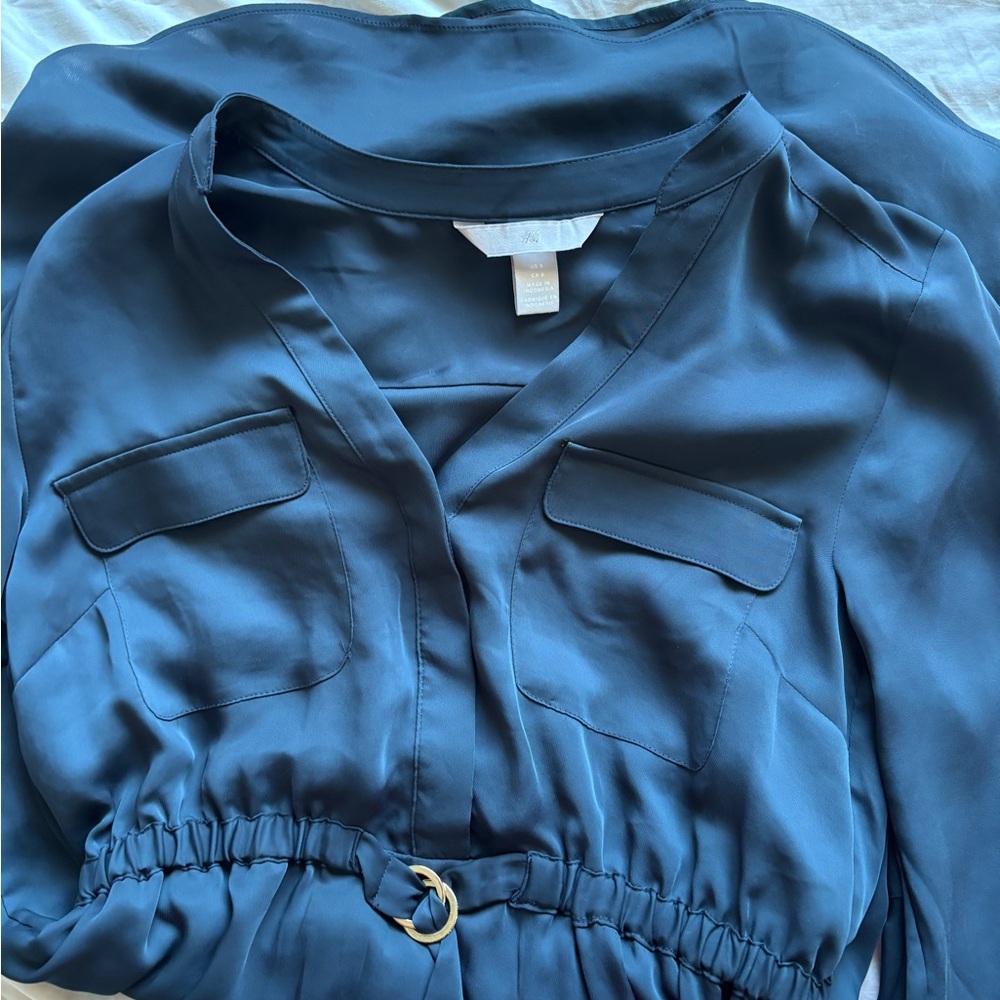 H&M Slate Blue Blouse